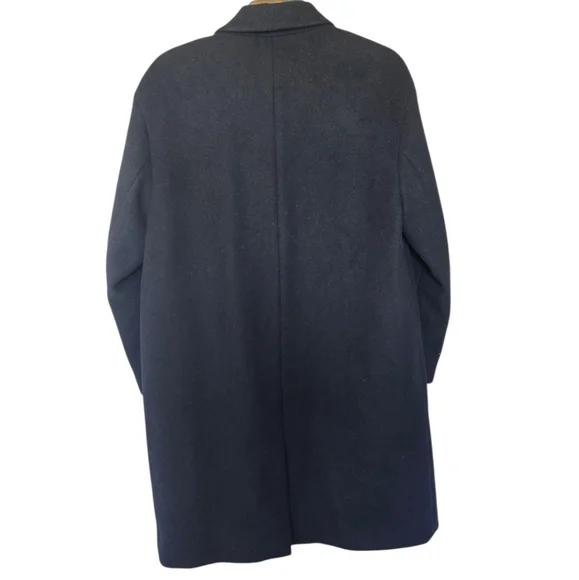 Mind Bridge Navy Blue Wool Blend OverCoat Size Large - Picture 6 of 6